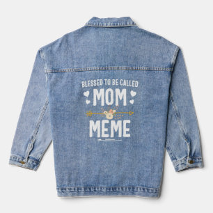 Gesegnet, als Mama und Meme Blume nennen glücklich Jeansjacke