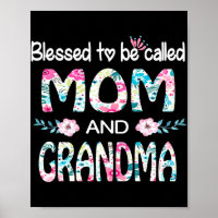 Gesegnet, als Mama und Oma Floral Geschenk genannt