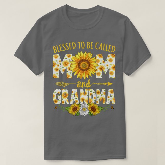 Gesegnet als Mama und Oma Sonnenblume Mothe T-Shirt (Design vorne)