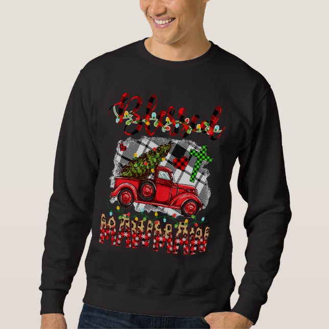 Gesegnet, als Meemaw Weihnachts-Roter Lkw genannt  Sweatshirt (Vorderseite)