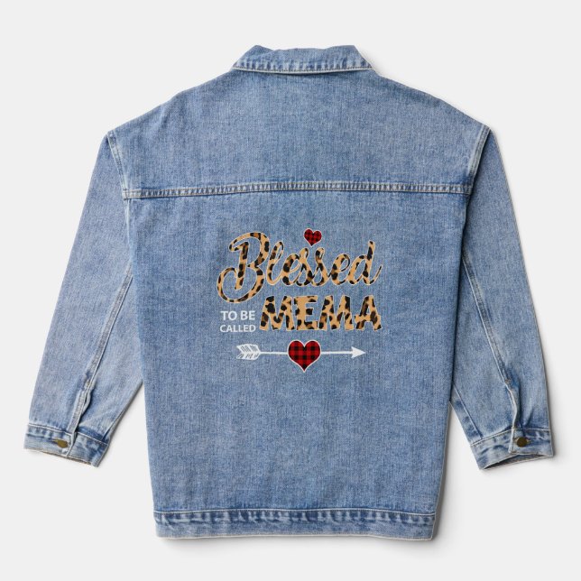 Gesegnet, als Mema Leopard Red Kariert Mother gena Jeansjacke (Rückseite)