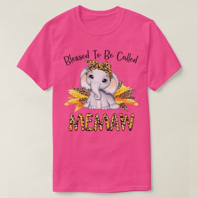Gesegnet, als Memaw Sonnenblumen Elephant Moth T-Shirt (Design vorne)