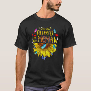 Gesegnet, als Memaw Sonnenblumenmüttertag genannt T-Shirt