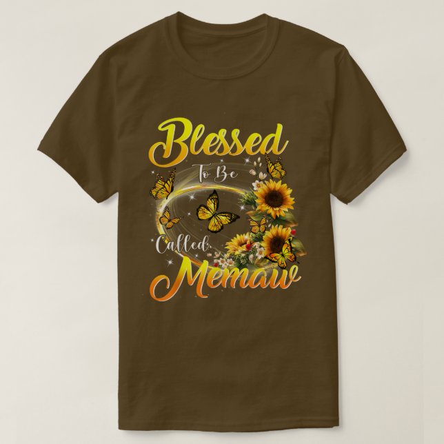 Gesegnet als Memaw Sunflower Lovers Grand T-Shirt (Design vorne)