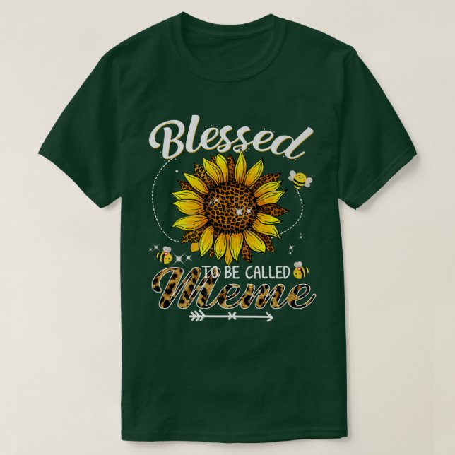 Gesegnet, als Meme Funny Leopard Sonnenblume genan T-Shirt (Design vorne)