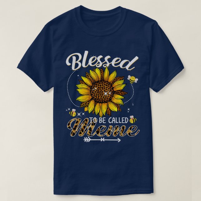 Gesegnet, als Meme Funny Leopard Sonnenblume genan T-Shirt (Design vorne)