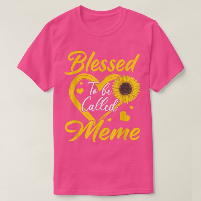 Gesegnet, als Meme Sonnenblumen Herzmütter bezeich T-Shirt (Design vorne)