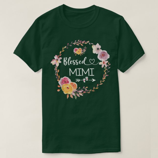 Gesegnet als Mimi Women Blume Decor Grand T-Shirt (Design vorne)