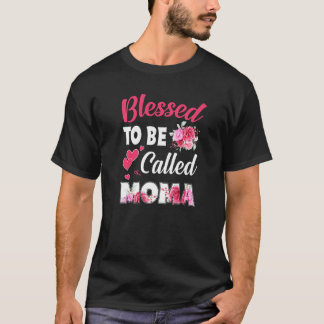 Gesegnet, als Moma Funny Floral Moma Mutter genann T-Shirt