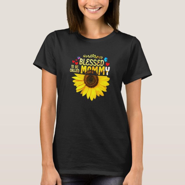 Gesegnet, als Mommy Womens Sunflower Mommy genannt T-Shirt (Vorderseite)