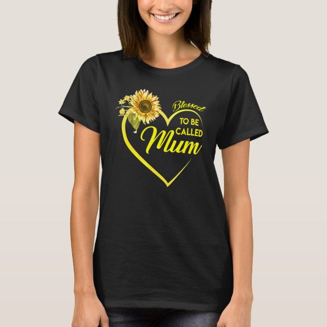 Gesegnet als Mum Sunflower T-Shirt (Vorderseite)
