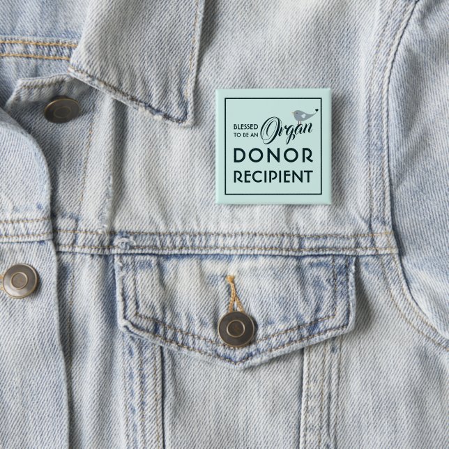 Gesegnet als Organspender Empfänger Pastel Blue Button (Beispiel)