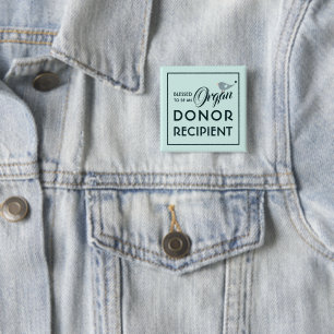 Gesegnet als Organspender Empfänger Pastel Blue Button