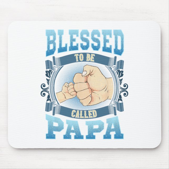 Gesegnet, als Papa Geschenke Papa Vatertag genannt Mousepad (Vorne)
