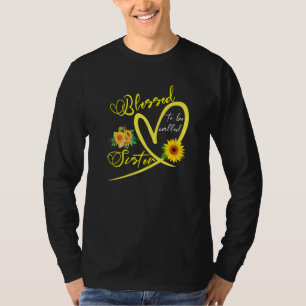 Gesegnet, als Schwester Sonnenblume Herzmutter gen T-Shirt