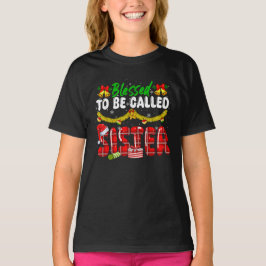 Gesegnet, als Schwester Weihnachtskids-Familie gen T-Shirt
