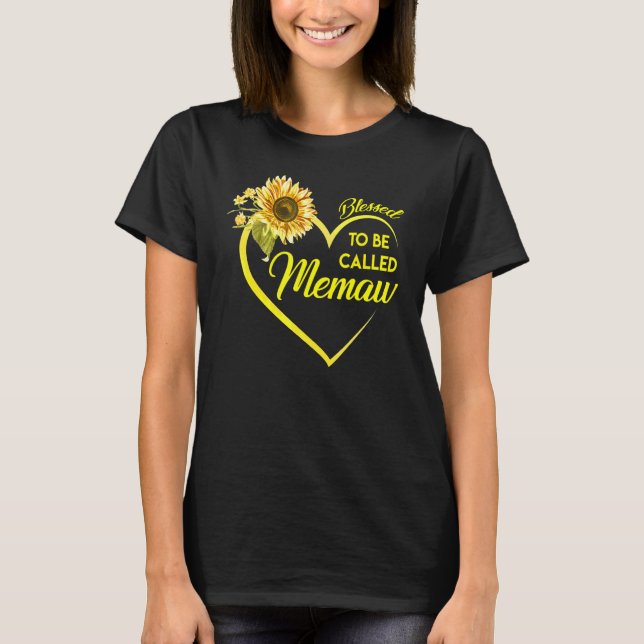 Gesegnet als Sonnenblume Memaw T-Shirt (Vorderseite)