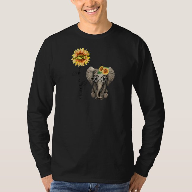 Gesegnet als Tante Hippie Elephant Tshirt A (Vorderseite)