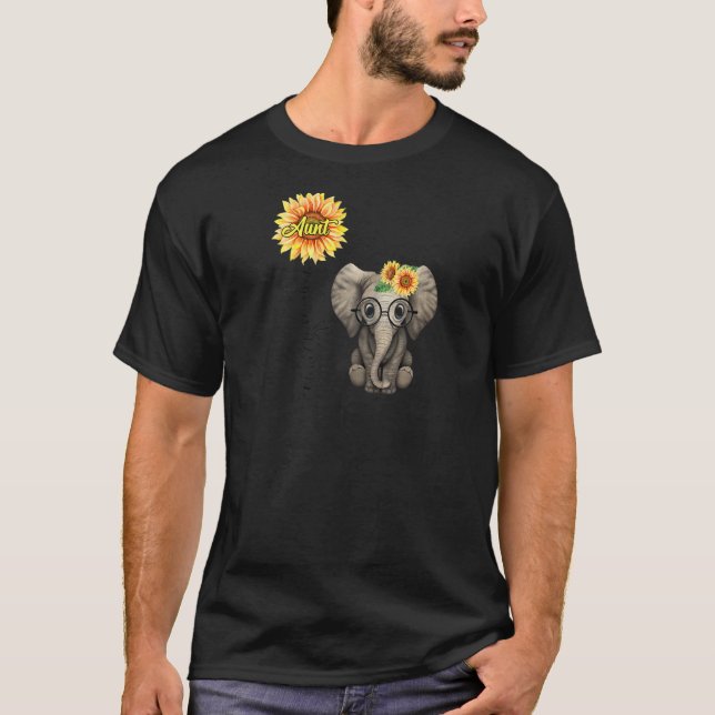 Gesegnet als Tante Hippie Elephant Tshirt A (Vorderseite)