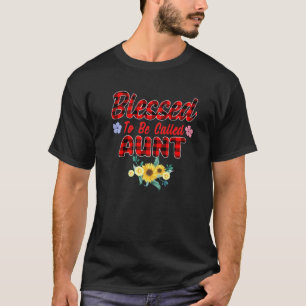 Gesegnet als Tante Sonnenblume Tante Mütter D T-Shirt