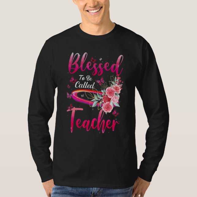 Gesegnet als "Teacher Butterfly Blume Moth" T-Shirt (Vorderseite)