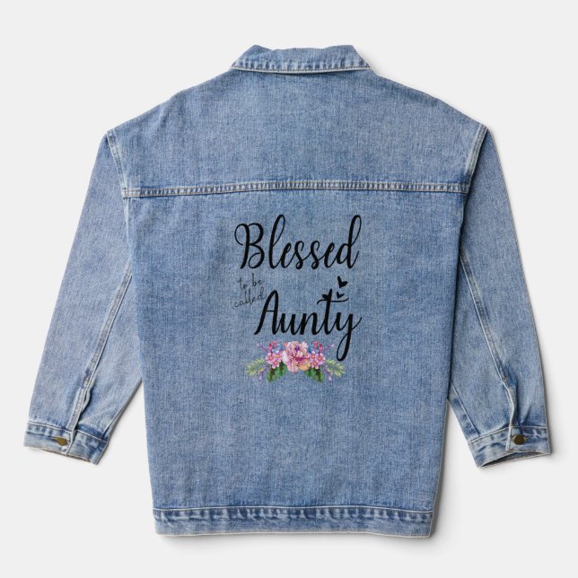Gesegnet, als unty floral Aunty Mütter Da Jeansjacke (Rückseite)