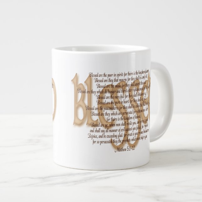 Gesegnet - Beatitudes Jumbo-Tasse (Vorderseite Rechts)