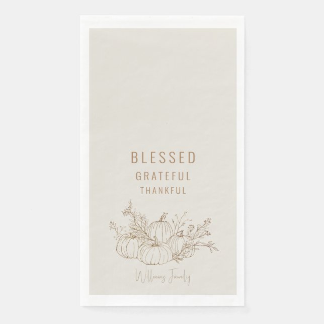 Gesegnet dankbar, dass Sie einen einfachen Pumpket Serviette (Vorderseite)