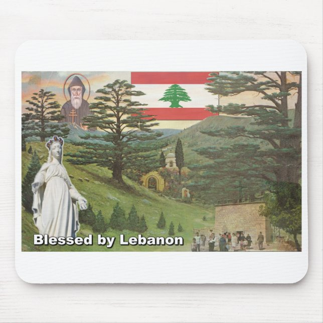 Gesegnet durch der Libanon-Mausunterlage Mousepad (Vorne)
