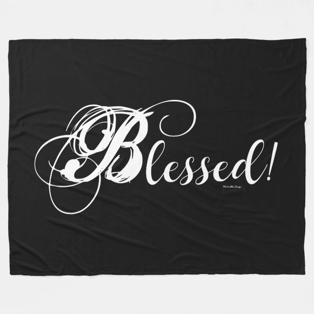 Gesegnet! Fleece-Decke (Schwarz/Weiß) Fleecedecke (Vorderseite (Horizontal))