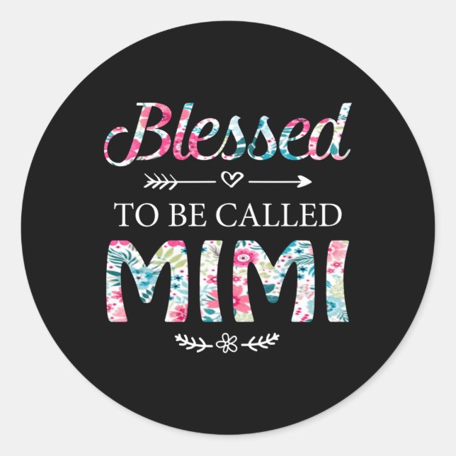 Gesegnet für Mimi als Mimi bezeichnet Runder Aufkleber (Vorderseite)