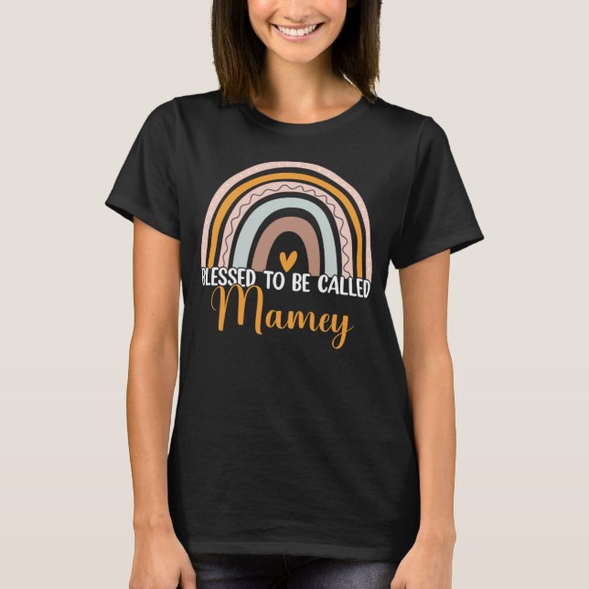 Gesegnet, genannt Mamey Boho Regenbogenmutter s T-Shirt (Vorderseite)