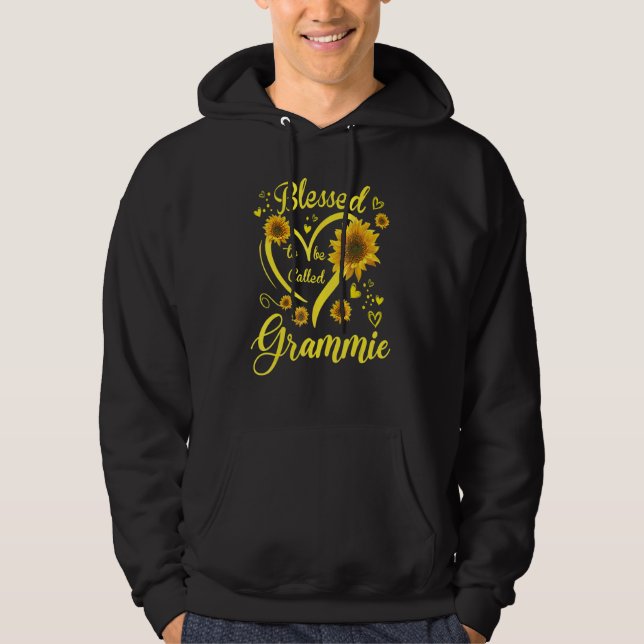 Gesegnet, Grammie Sunflower Muttertagsmutter genan Hoodie (Vorderseite)