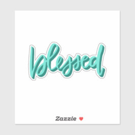 Gesegnet - handgeschriebenes geschriebenes Wort Aufkleber