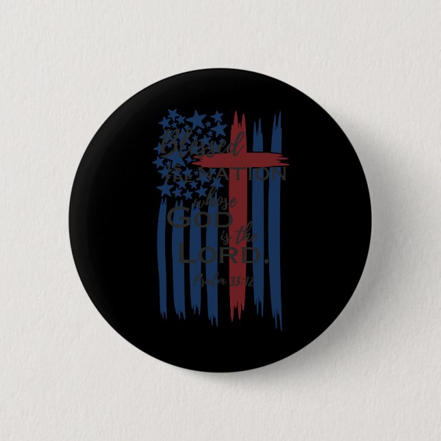 Gesegnet ist die Nation, deren Gott der Herr ist Button (Vorderseite)