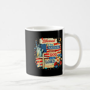 Gesegnet ist die Nation, Gott ist Herr patriotisch Kaffeetasse