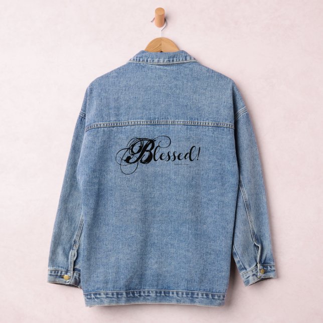 Gesegnet! Jeansjacke (Schwarz) (Hangar)