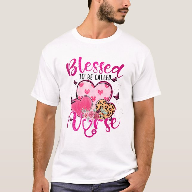 Gesegnet, Krankenschwester Herz genannt zu werden T-Shirt (Vorderseite)