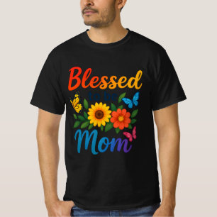Gesegnet, Mama farbenfrohe Blumenschmetterlingshir T-Shirt
