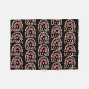 Gesegnet Mama Funny Leopard Boho Niedlich Rainbow Fleecedecke
