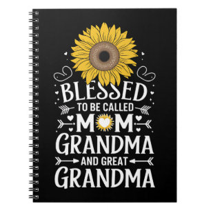 Gesegnet, Mama Oma Great Sunflower genannt zu werd Notizblock