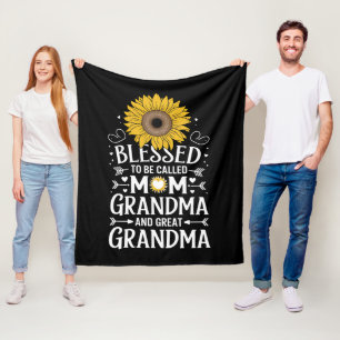Gesegnet, Mama Oma Große Sonnenblume genannt zu we Fleecedecke