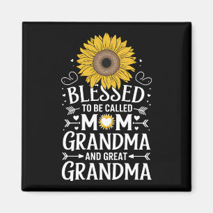 Gesegnet, Mama Oma Große Sonnenblume genannt zu we Magnet
