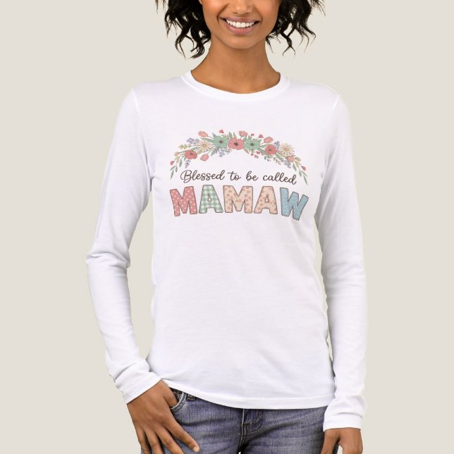 Gesegnet, Mamaw genannt zu werden Tri-Blend Shirt (Vorderseite)