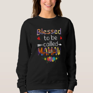Gesegnet, Mamaw Womens Mamaw Floral Mot genannt zu Sweatshirt