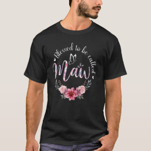 Gesegnet, Maw-Frau mit floralem Dekor Oma genannt T-Shirt