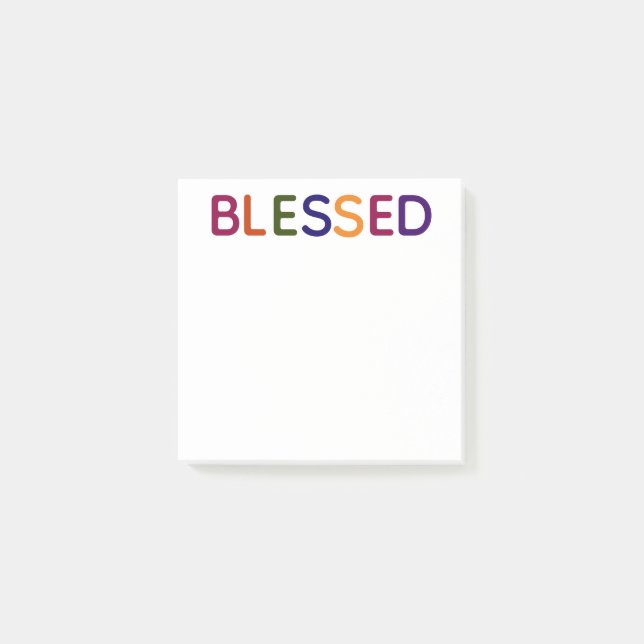 Gesegnet mehrfarbig 3 x 3 post-it klebezettel (Vorderseite)