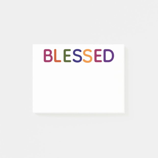 Gesegnet mehrfarbig 4 x 3 post-it klebezettel (Vorderseite)