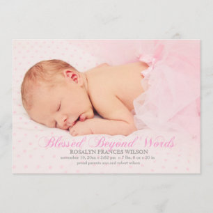 Gesegnet mit einem Mädchen Foto Geburtserklärung Ankündigung