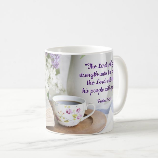 gesegnet mit Frieden Kaffeetasse (VorderseiteRechts)